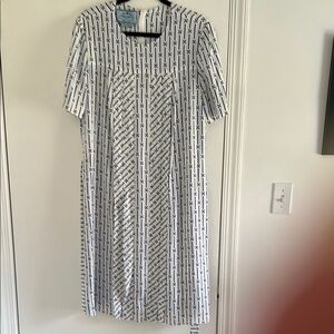 Prada White and Black Casual Sundress with Square Neck